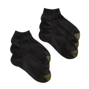 Gold Toe Womens Shoe Size 6-9 6-Pack Casual Ultra Soft Liner Socks in Black 883